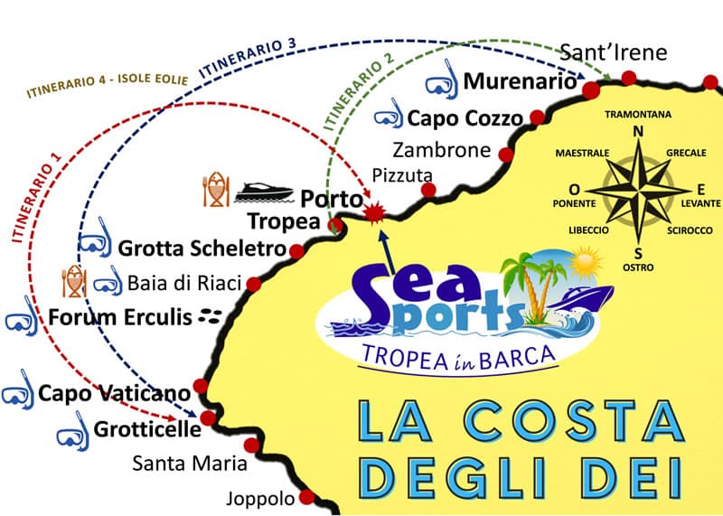 Escursioni in barca a Tropea e Capo Vaticano